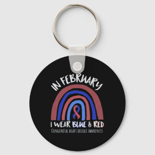 Wear Red In February Heart Disease Awareness Keychain