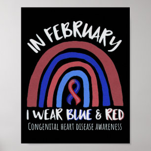Wear Red In February Heart Disease Awareness  Poster