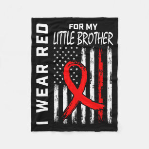 Wear Red Ribbon Little Brother Heart Disease Aware Fleece Blanket