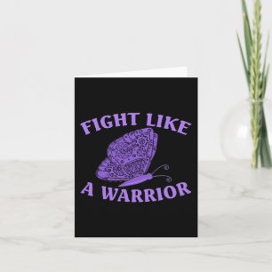 Wear Ribbon Purple Butterfly Warrior Fibromyalgia  Card