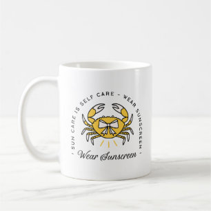 Wear sunscreen apply spf reminder beach aesthetic coffee mug