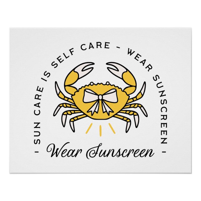 Wear sunscreen apply spf sun protection reminder poster (Front)