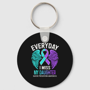 Wear Teal &amp; Purple I Miss My Daughter Suicide  Keychain