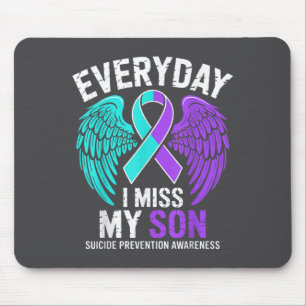 Wear Teal &amp; Purple I Miss My Son Suicide Preve Mouse Pad