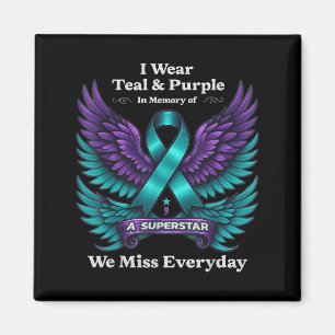 Wear Teal & Purple In Memory Of A Loved One Aw Magnet