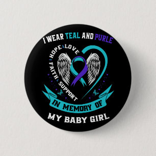 Wear Teal And Purple Baby Suicide Prevention 2 Inch Round Button