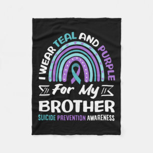 Wear Teal And Purple For Brother Suicide Fleece Blanket