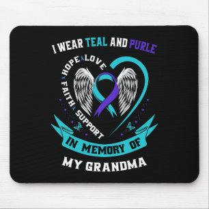 Wear Teal and Purple For My Grandma Suicide Awaren Mouse Pad