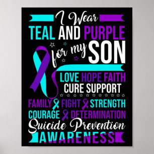 Wear Teal And Purple For My Son Suicide Prevention Poster