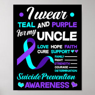 Wear Teal And Purple For My Uncle Suicide Preventi Poster