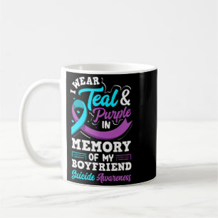 Wear Teal And Purple In Memory Of Boyfriend Long Coffee Mug