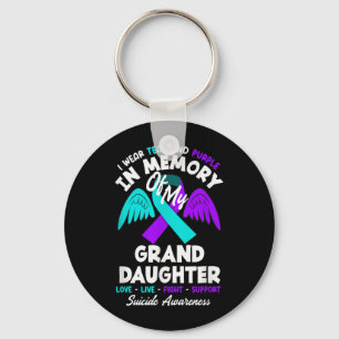 Wear Teal And Purple In Memory Of Granddaughter Keychain