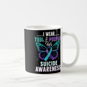 Wear Teal And Purple Support Suicide Awareness Coffee Mug