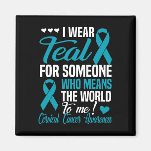 Wear Teal For Someone Who Means World To Me- Cervi Magnet
