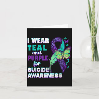 Wear Teal Purple For Awareness Important Womens Card