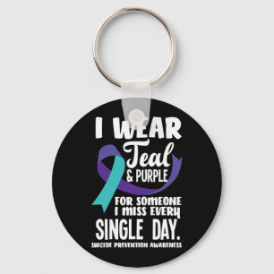 Wear Teal Purple For Someone Miss Every Day Keychain
