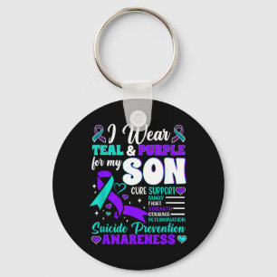 Wear Teal Purple For Son Suicide Prevention Keychain