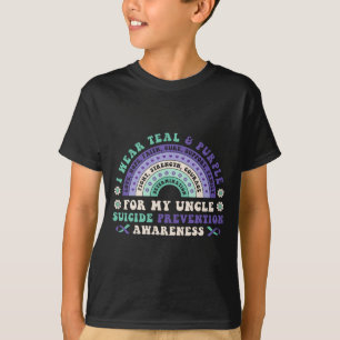 Wear Teal Purple For Uncle Prevention Rainbow T-Shirt
