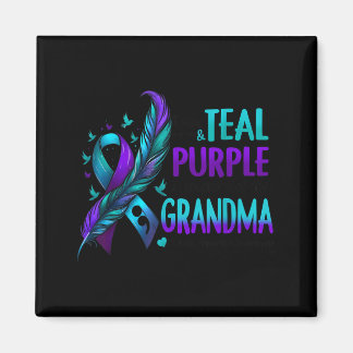 Wear Teal Purple In Memory Of Grandma Awareness Magnet