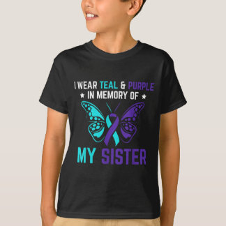 Wear Teal Purple In Memory Of Sister Awareness T-Shirt