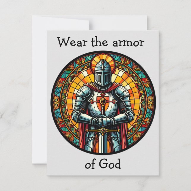 Wear the armour of God, an armour wearer Christian Card (Front)