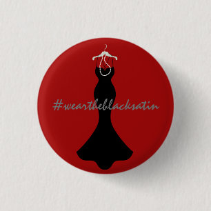 Wear the Black Satin 1 Inch Round Button