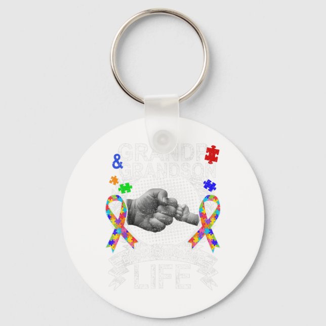 Wear this Grandpa And Grandson Best Friend Autism  Keychain (Front)