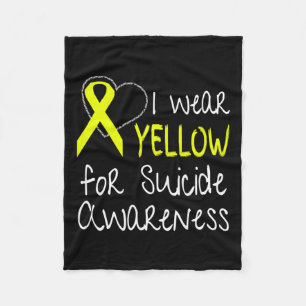 Wear Yellow For Suicide Awareness Ribbon Fleece Blanket