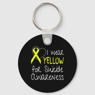 Wear Yellow For Suicide Awareness Ribbon  Keychain