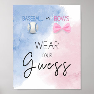 Wear your guess gender reveal party poster