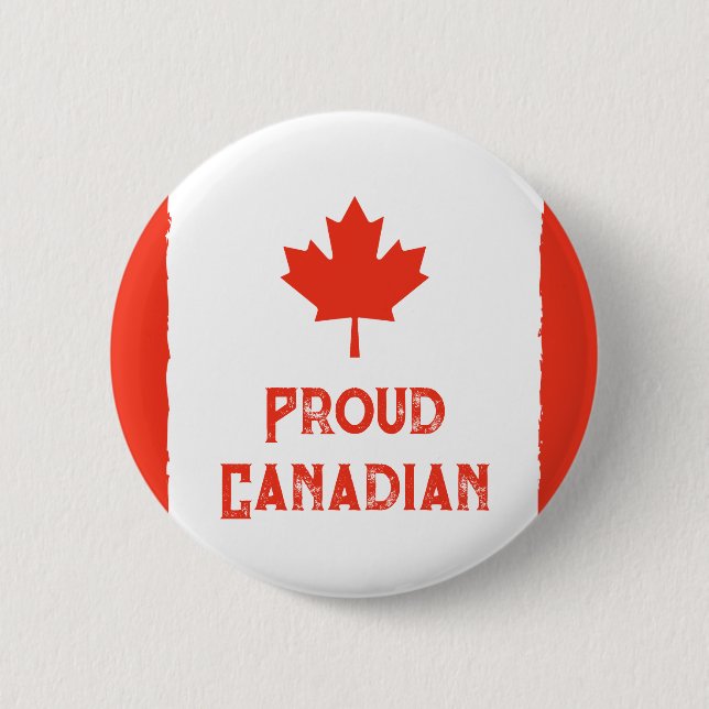 Wear Your Pride: Classic Canada Flag  2 Inch Round Button (Front)
