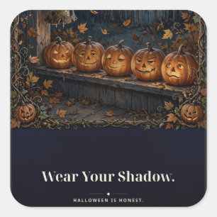 Wear Your Shadow Halloween Lantern Tee Square Sticker