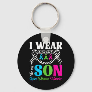 Wear Zebra For Son Rare Disease Awareness Month Keychain