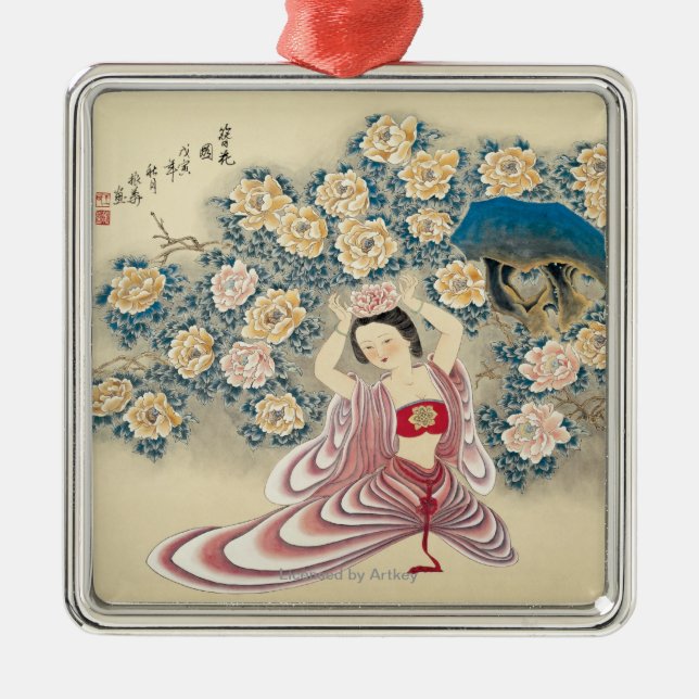 Wearing A Flower in the Head Metal Ornament (Front)