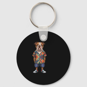 Wearing A Hawaiian And Shorts Keychain