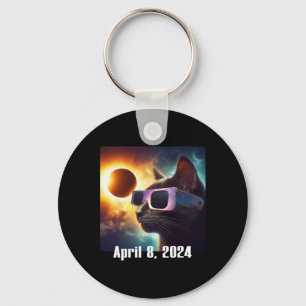 Wearing Solar Glasses Eclipse Colourful Pop Cultur Keychain