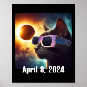 Wearing Solar Glasses Eclipse Colourful Pop Cultur Poster