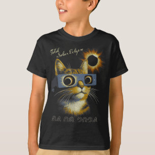 Wearing Total Solar Eclipse Gles 2024  T-Shirt