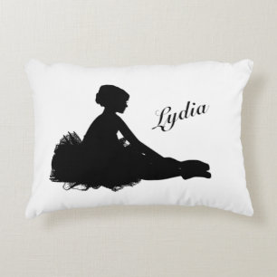 Weary Ballerina Personalized w Name Accent Pillow