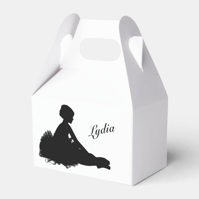 Weary Ballerina Personalized w Name Favor Box (Front Side)