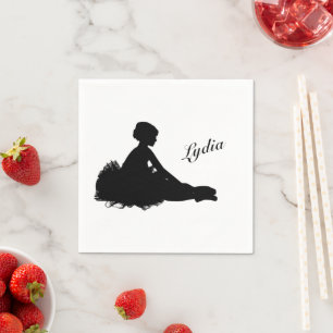 Weary Ballerina Personalized w Name Napkin