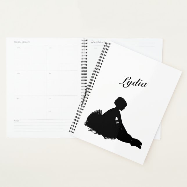 Weary Ballerina Personalized w Name Notebook Planner (Display)