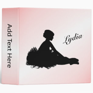 Weary Ballerina Personalized w Name Pink Binder