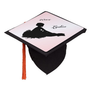 Weary Ballerina Personalized w Name Pink Graduation Cap Topper
