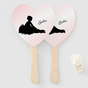 Weary Ballerina Personalized w Name Pink Hand Fan
