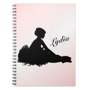 Weary Ballerina Personalized w Name Pink Notebook