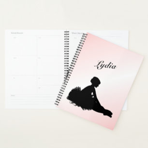 Weary Ballerina Personalized w Name Pink Planner