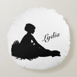 Weary Ballerina Personalized w Name Round Pillow