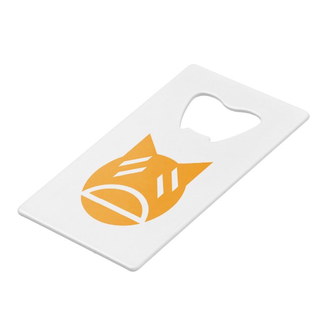 Weary Emoji Cat Credit Card Bottle Opener (Front Angled)