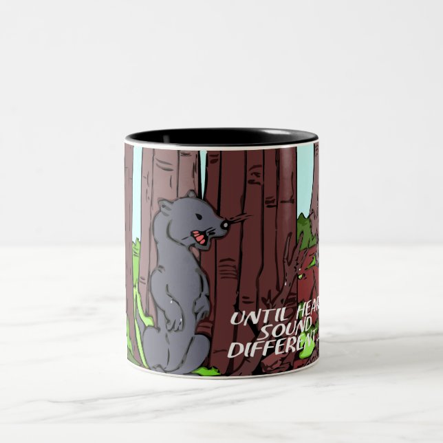 weasel alert Two-Tone coffee mug (Center)